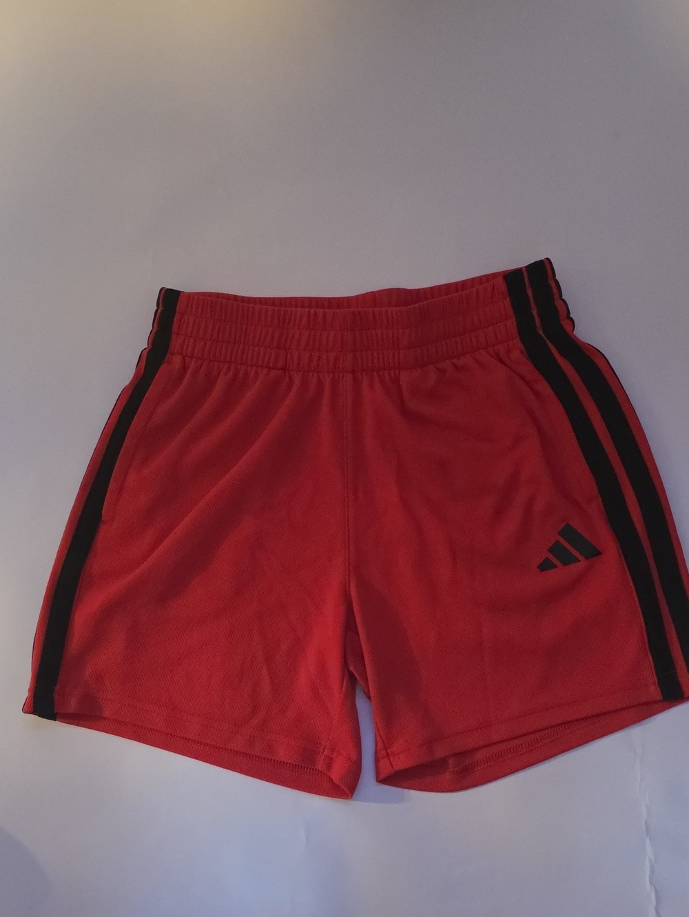 adidas Red Shorts with Black Side Stripes